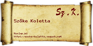 Szőke Koletta névjegykártya